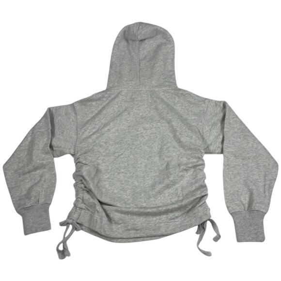Aerie Hoodie Sweatshirt Oversized Cinch Side Ruched Pullover Grey Cropped XS NEW - Picture 6 of 12